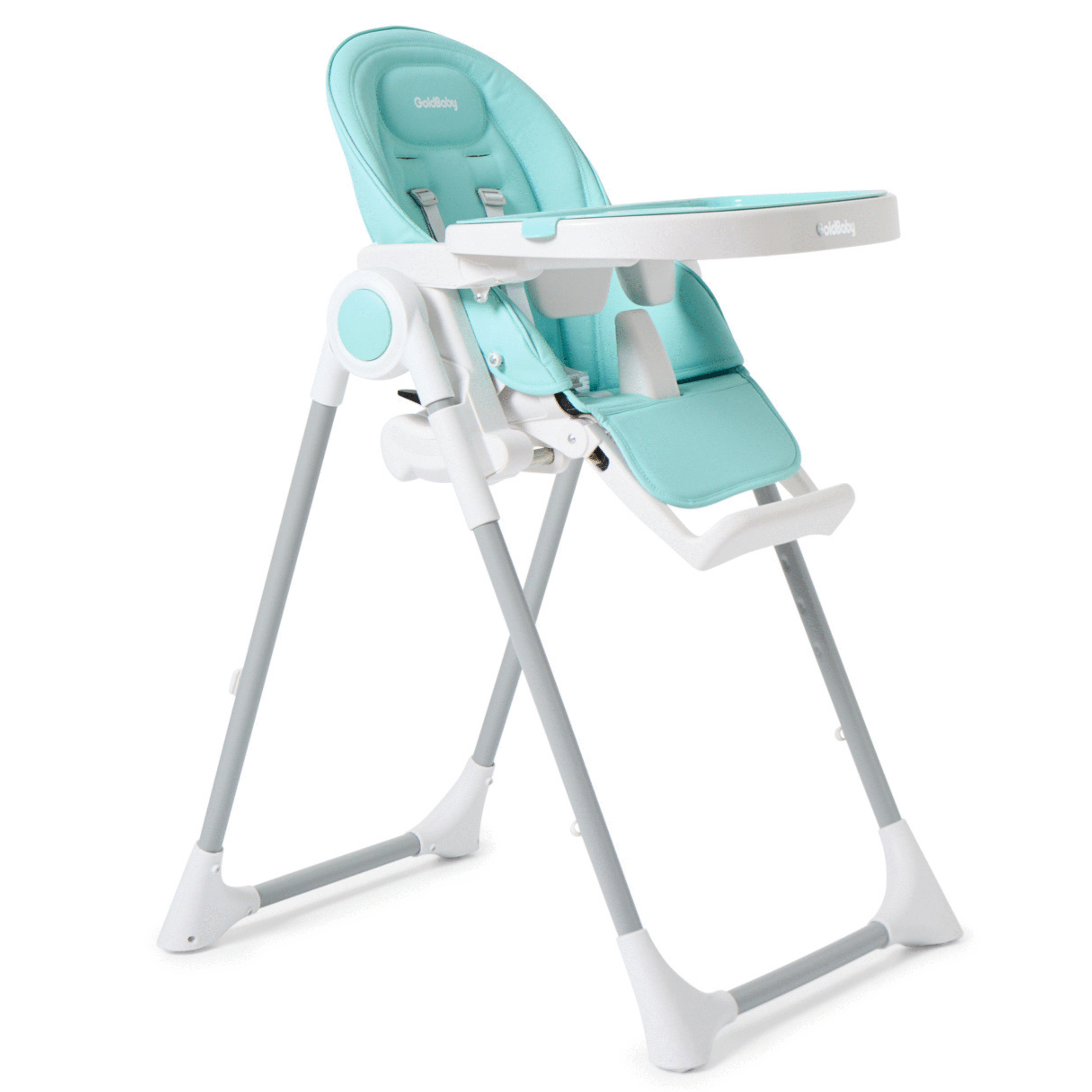 Trona Ivolia 2 en 1 Turquesa con bandeja doble y arnés de 5 puntos